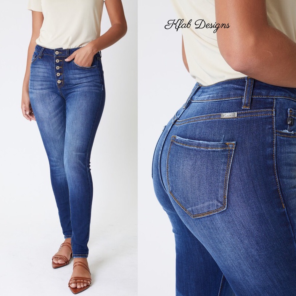 ❤️LAST KANCAN High Rise Button Fly Curvy Fit Jeans - Picture 6 of 8